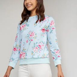AND Blue Floral Print Sweatshirt-image-64