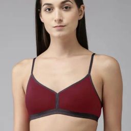 AROUSY Maroon Cotton T-Shirt Bra-image-79