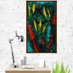 The Art House Abstract Multicolor Canvas Painting-30