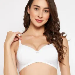 Clovia White Full Coverage Non-Wired T-Shirt Bra-12