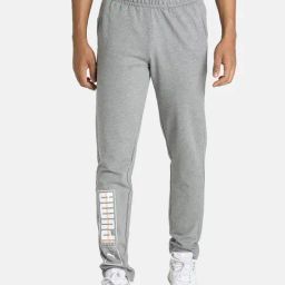 Puma Medium Gray Heather Slim Fit Trackpants-image-5