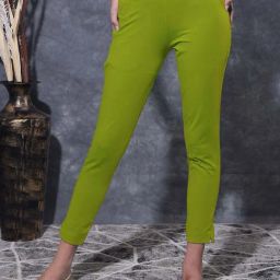 Dollar Missy Parrot Green Cotton Pants-image-82