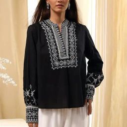 Biba Black Cotton Printed Kurti-image-79