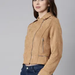 showoffff SHOWOFF Rust Suede Regular Fit Tailored Jacket image 3