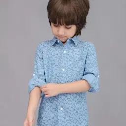 Biglilpeople Boys Blue Cotton Printed Full Sleeves Shirts-picture-23