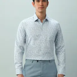 Arrow Blue Cotton Slim Fit Floral Print Shirt-picture-20