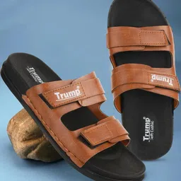 Trump Men Brown Flip Flops-image-80