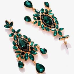 Sohi Gold Plated Designer Stone Drop Earrings image 4