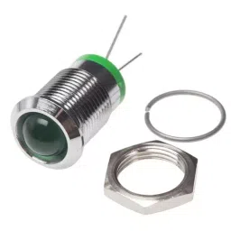 RS PRO Green Panel Mount Indicator 2V DC, Mounting Hole Size 14 mm, Termination Type , Model No 209591-39