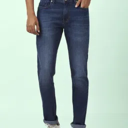 People by Pantaloons Dark Blue Cotton Slim Fit Jeans-picture-49