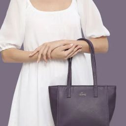 Lavie Purple Textured Medium Tote Handbag-image-92