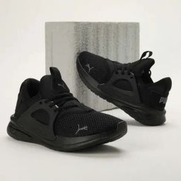 Puma Kids SOFTRIDE Enzo Evo Castlerock Black Running Shoes-image-98