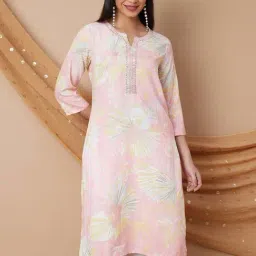 Melange By Lifestyle Pink Regular Fit Printed Kurta-picture-6
