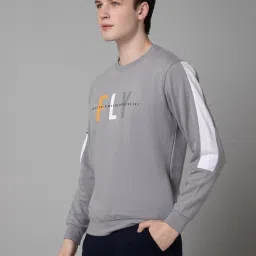 Cantabil Grey Regular Fit Printed Sweatshirt image 3