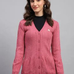 Monte Carlo Pink Self Design Cardigan-picture-49