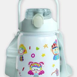 Little Surprise Box White Stainless Steel Happy Clowns Belly Water Bottle (900 ml)-26