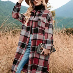 StyleCast x Revolte Checked Single-Breasted Overcoat image 4