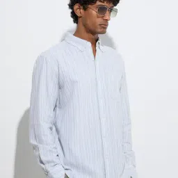 WES Casuals by Westside Sage Striped Relaxed-Fit Cotton Shirt-picture-13
