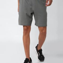 Reebok Grey Cotton Regular Fit Texture Shorts-picture-31