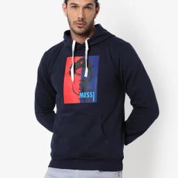 Campus Sutra Blue Cotton Regular Fit Printed Hooded Sweatshirt-image-36