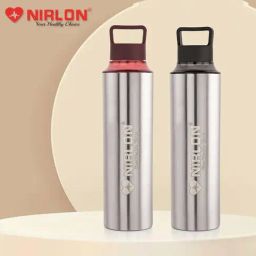 Nirlon Eco Pur Black & Brown Stainless Steel Single Wall Water Bottle (900ml) - Set of 2-13