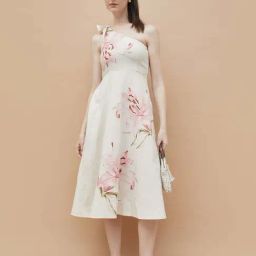 Code By Lifestyle Beige Regular Fit Printed Dress-image-25