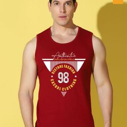 WOOSTRO Pack Of 2 Printed Combo Cotton Gym Vests VWS26(98 MAROON)(MORE MUSTARD)-image-99