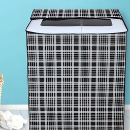 DREAM CARE Black Printed Dustproof & Waterproof Semi-Automatic Washing Machine Cover 6Kg-image-75