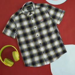 Pantaloons Junior Grey & White Cotton Chequered Shirt-picture-37