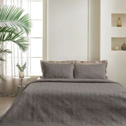 DDECOR Live beautiful Geometric Victorian Metallic Grey 210 TC Cotton Comforters - Set of 3-17
