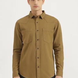 United Colors Of Benetton Brown Pure Cotton Regular Fit Shirt-image-51