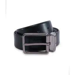 TOMMY HILFIGER Black & Brown Rockley Textured Leather Reversible Belt-picture-41