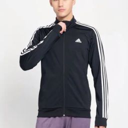 Adidas Black Regular Fit Striped Sports Jacket-picture-38