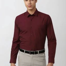 Peter England Maroon Slim Fit Shirt-image-87