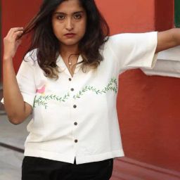 Quirky Bae White Embroidered Shirt-image-71