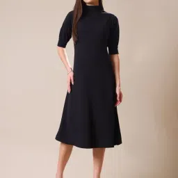 PURVAJA Black Solid Dress-picture-5