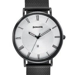 Sonata Men Embellished Dial & Stainless Steel Straps Analogue Watch 77142NM01-image-26