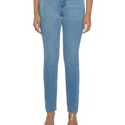 Guess Jeans G05 Light Blue Faded High Rise Skinny Fit Denim Jeans-picture-20