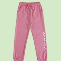Pantaloons Junior Pink Cotton Printed Trackpants-image-102