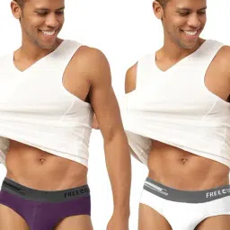 Freecultr Trippy Violet & Cloud White Comfort Fit Briefs - Pack of 2-picture-24