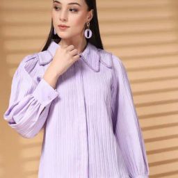 Melon By plusS Lavender Plain Shirt-image-86