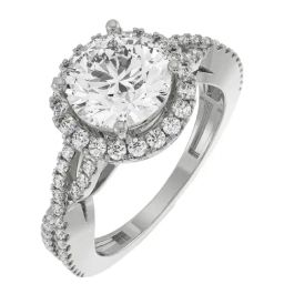 Emori 14k White Gold & Diamond Crossover Halo Eternity Ring-image-19