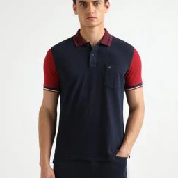 Arrow Sport Dark Blue Cotton Regular Fit Polo T-Shirt-picture-40