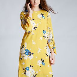 Harpa Women Yellow Floral Print A-Line Dress-image-54