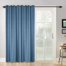 Hosta Homes Blue Polyester 7 ft Blackout Door Curtain - Set of 2-29