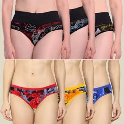 AROUSY Red & Yellow Printed Bikini Panties - Pack Of 6-picture-16