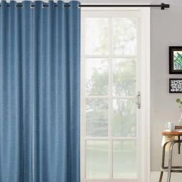 Hosta Homes Blue Polyester 8 ft Blackout Door Curtain-30