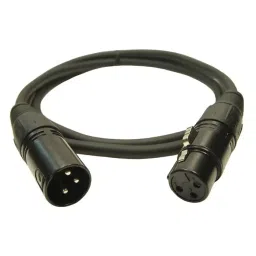 RS PRO Male 3 Pin XLR to Female 3 Pin XLR Cable Black 1 m, 1893945-image-63