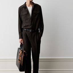 H&M Men Mid Rise Tailored Cotton Trousers-image-47