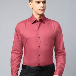 Hancock Men Premium Slim Fit Solid Pure Cotton Spread Collar Formal Shirt-image-56
